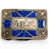 ORNATE FAUX LAPIS ENAMEL STERL