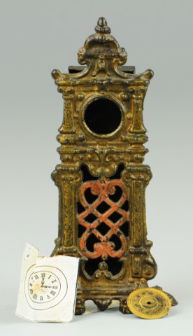 ORNATE HALL CLOCK WITH PAPER FACE
