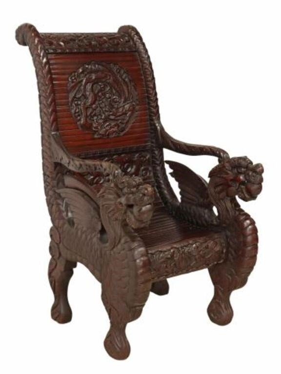 ORNATE JAPANESE CARVED HARDWOOD