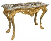 ORNATE PIETRA DURA GILT ACCENT
