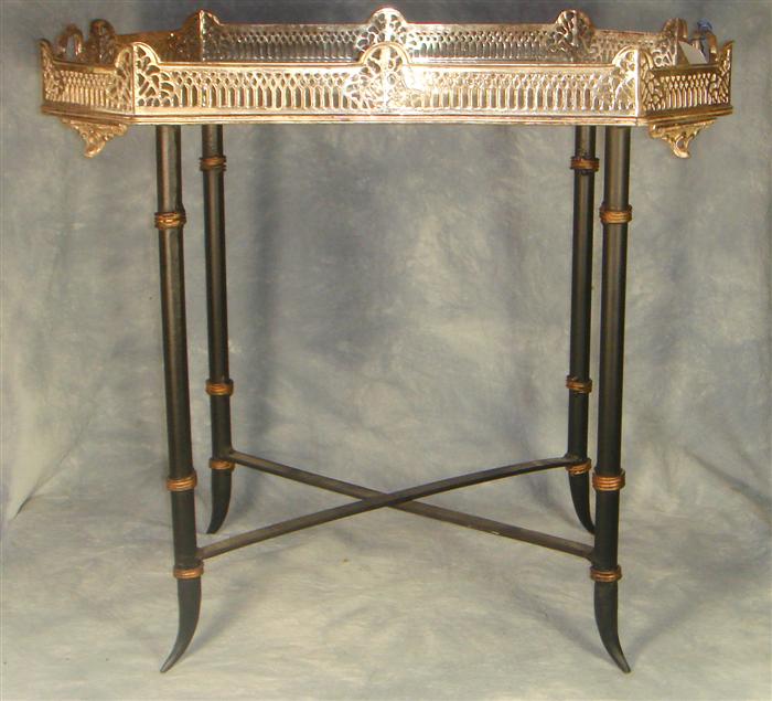 Ornate plated silver galleried tray