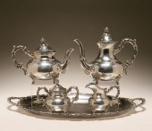 Ornate silverplate tea and cof