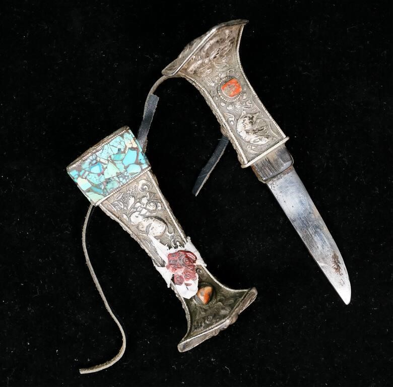 ORNATE TIBETAN DAGGERSilver