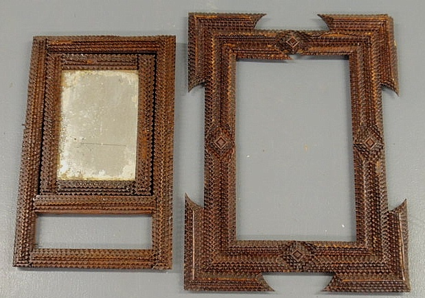 Ornate Tramp Art carved frame