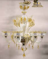ORNATE VENETIAN GLASS 6 LIGHT