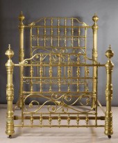 ORNATE VICTORIAN BRASS BED WIT