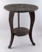 ORNATELY CARVED TWO-TIER STAND