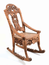 ORNATELY CARVED WOOD FLORAL &