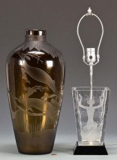 ORREFORS AND VERART GLASS VASE