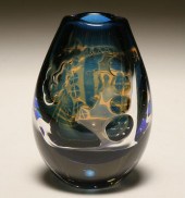 Orrefors Ariel vase, a girl an