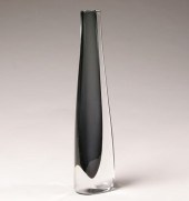 Orrefors art glass vase; The D
