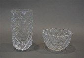ORREFORS CRYSTAL BOWL AND VASE