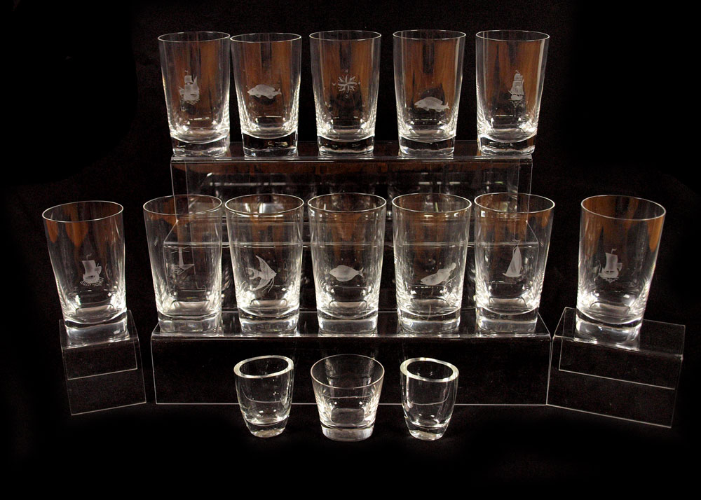 ORREFORS CRYSTAL TUMBLERS: 25