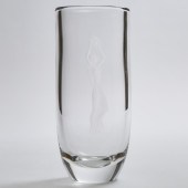 Orrefors Engraved Glass Vase,