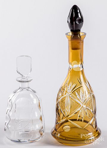 ORREFORS GLASS DECANTER & A
