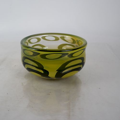 ORREFORS GREEN AND METALLIC