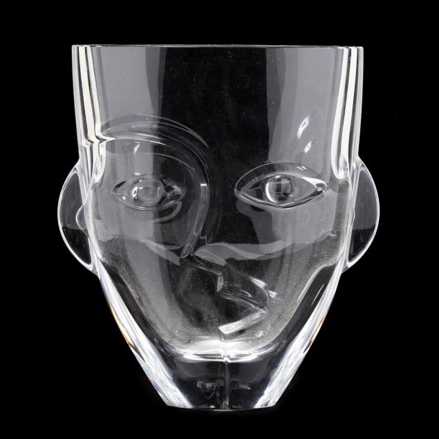 ORREFORS RAMSES CRYSTAL FACE VASE