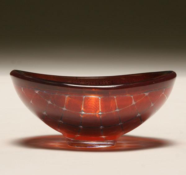 Orrefors Ravenna art glass dish,