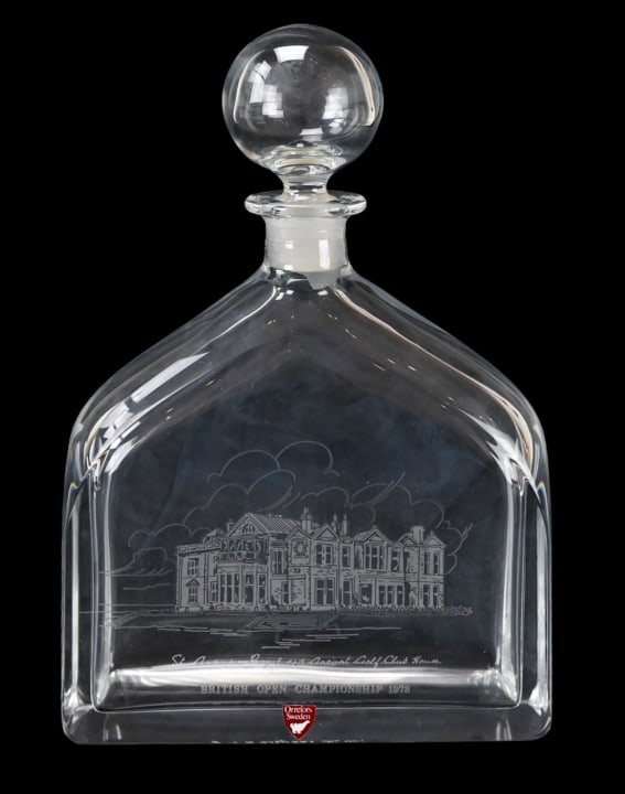 ORREFORS SWEDEN ST ANDREWS DECANTER
