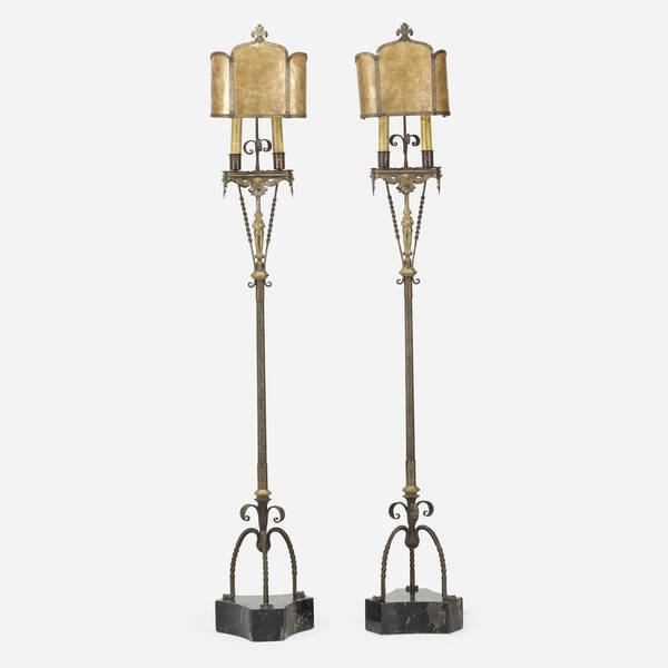 Oscar Bach. Floor lamps, pair. c.