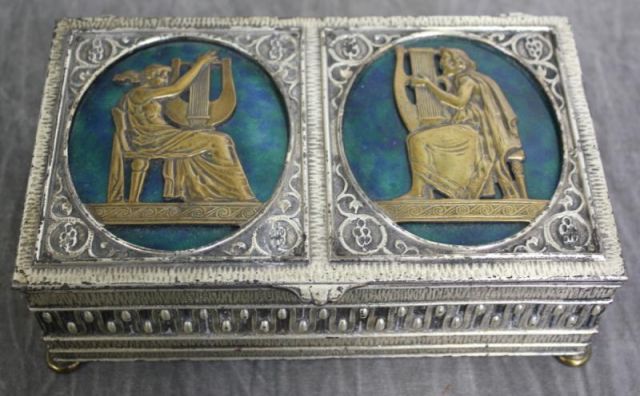 Oscar Bach Silver Gilt Box.With