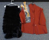 OSKA WOOL COAT, SILK SCARF AND