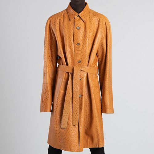 OSTRICH BELTED COAT, POSSIBLY