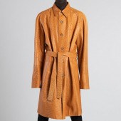 OSTRICH BELTED COAT, POSSIBLY