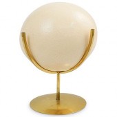 OSTRICH EGG ON BRASS STANDDESC