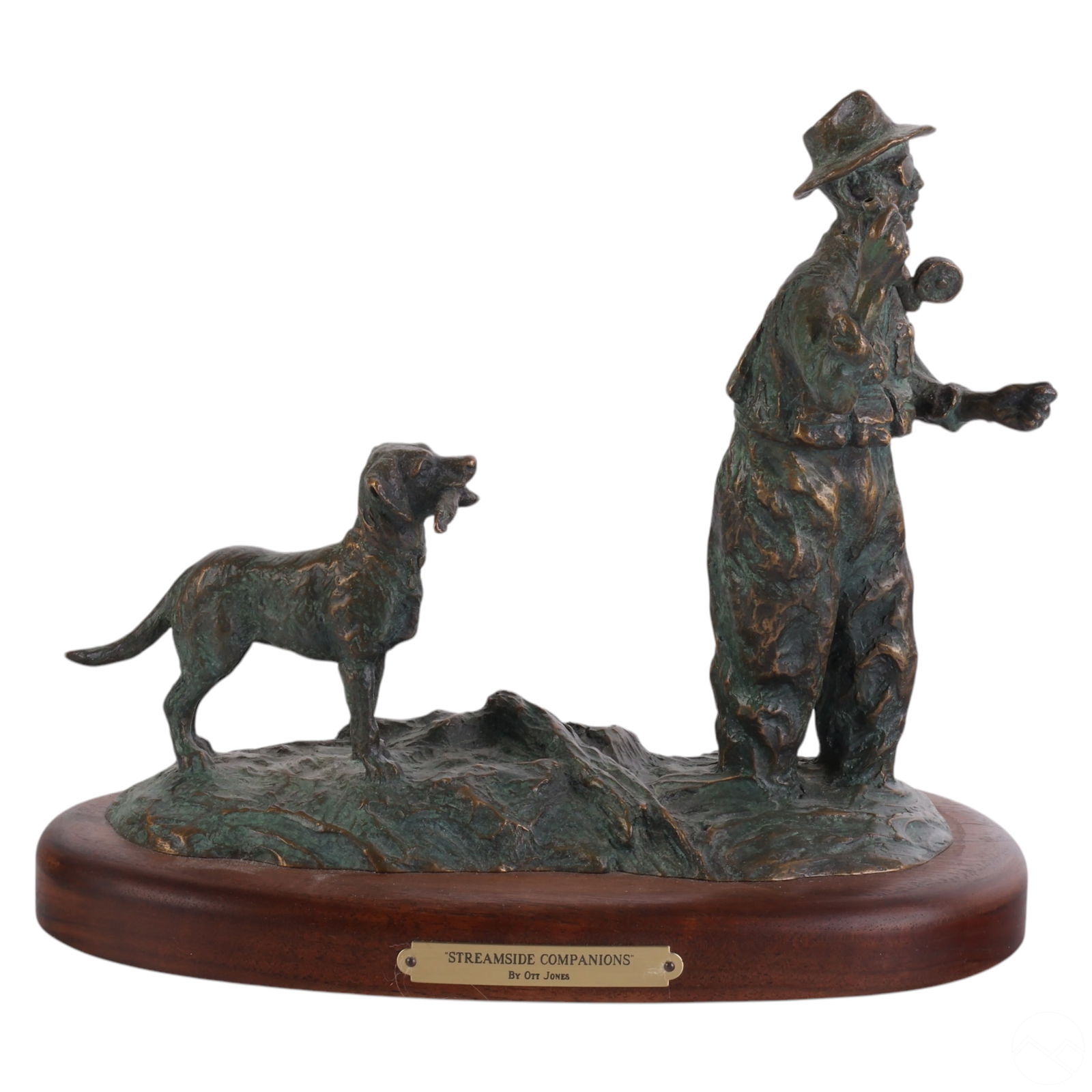 OTT JONES B.1959 FISHERMAN W/ DOG