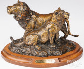OTT JONES BRONZE LION AND LION