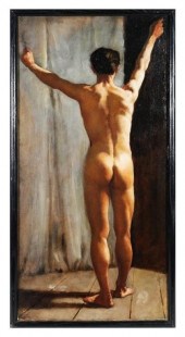 OTTO HEINIGKE, OIL ON BOARD NU