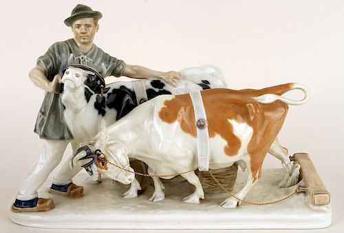 OTTO PILZ INCISED PORCELAIN FIGURAL