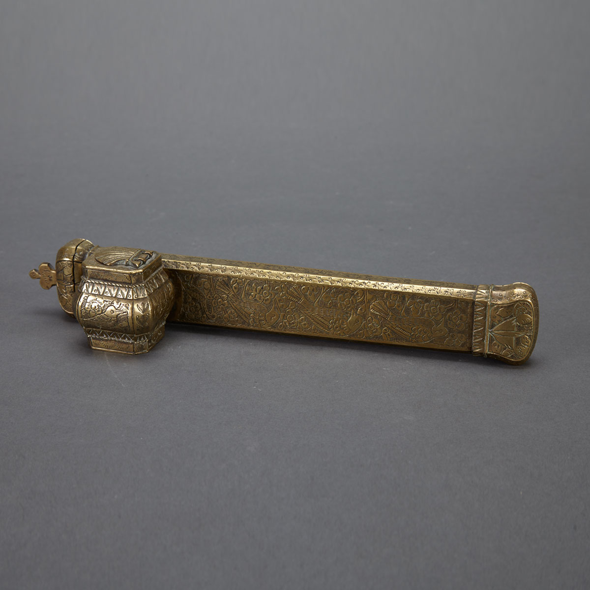 Ottoman Brass Scribe Pen Case