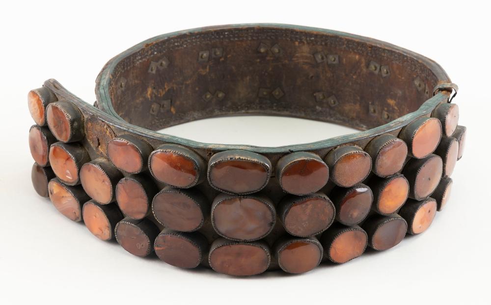 OTTOMAN LEATHER BELT SET WITH