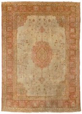 Oushak rug, pale rose central
