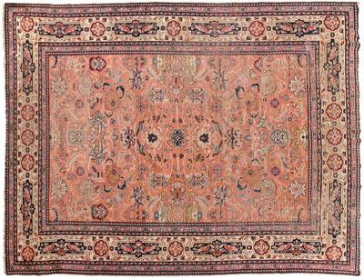 Oushak rug, repeating designs on