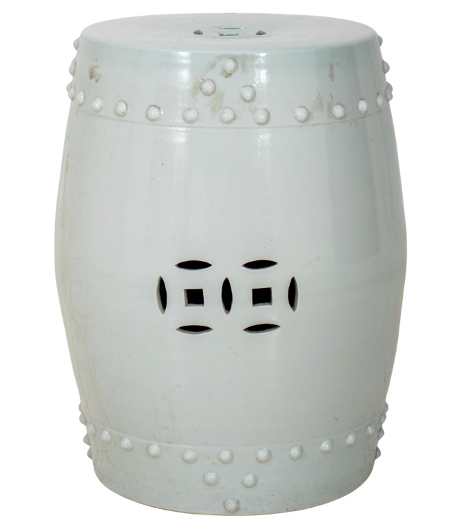 OUTDOOR GLAZED CERAMIC STOOL OR