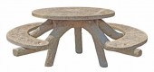 OUTDOOR MOSAIC-TOP FAUX BOIS T