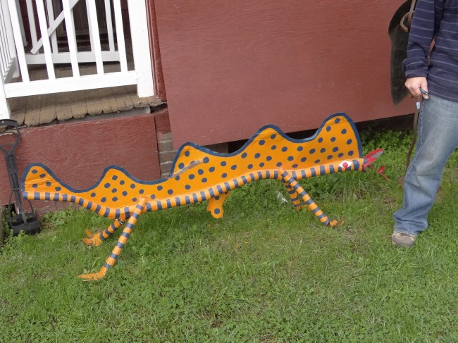 Outdoor sculpture. Four legged