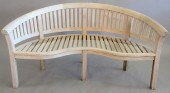 OUTDOOR TEAK CURVED BENCH, LG.