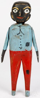 OUTSIDER ART CARVED BLACK AMER