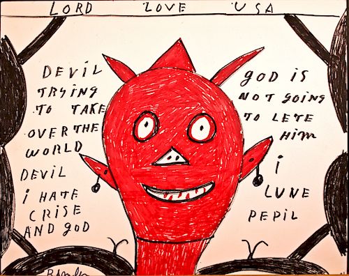 OUTSIDER ART, RA MILLER, DEVIL