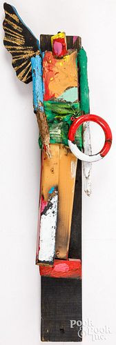 OUTSIDER ART WOODEN ANGEL, LAT