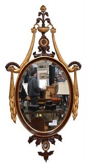 OVAL BEVELED GLASS MIRROR, HAV
