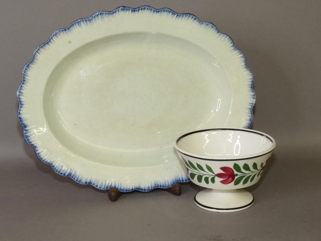 OVAL BLUE SHELL EDGE PLATTER &