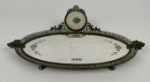 OVAL BRASS ORMOLU MIRRORED DRE