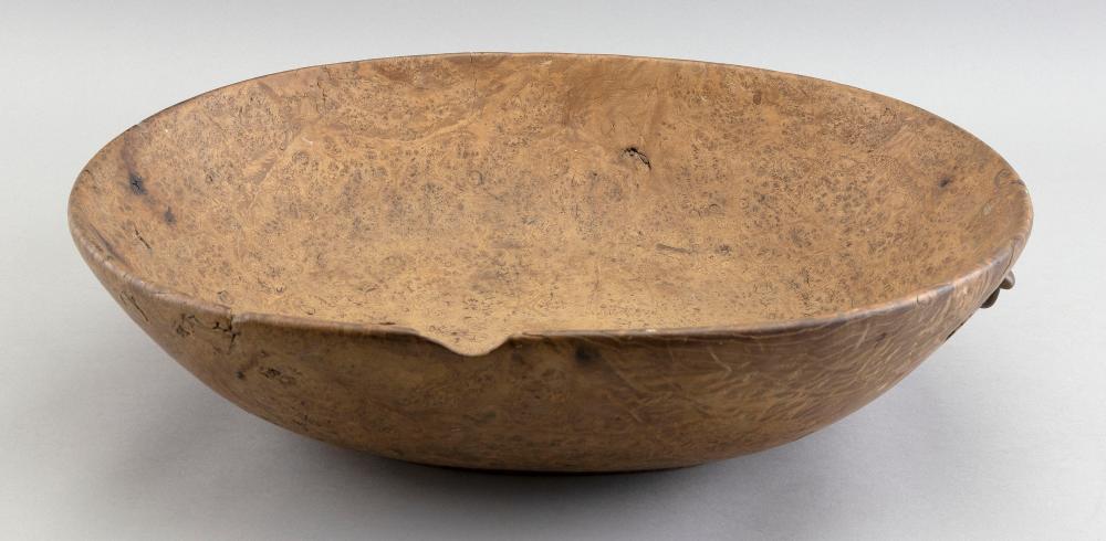 OVAL BURLED MAPLE BOWL CIRCA 1780