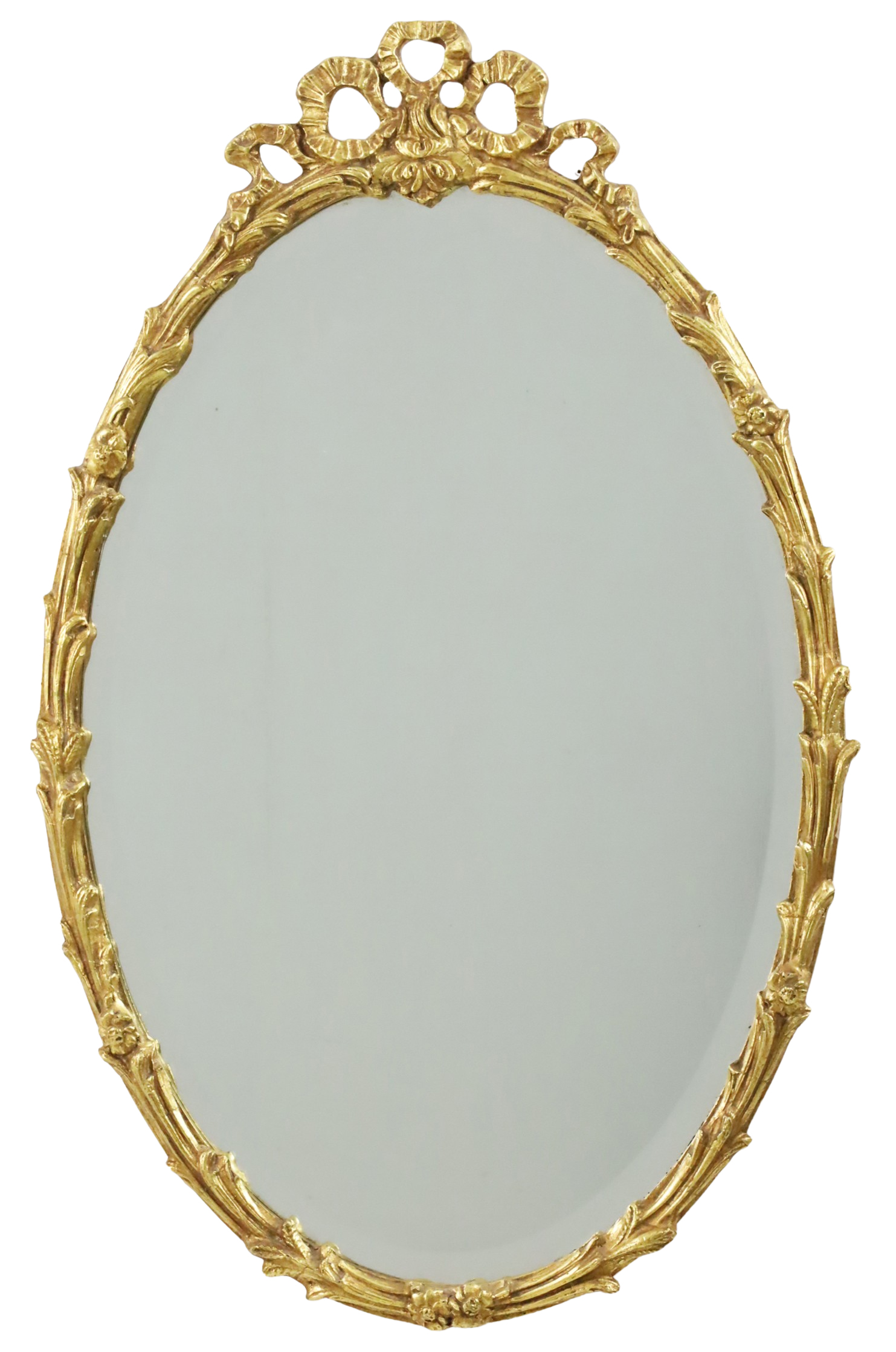 OVAL CARVED GILTWOOD MIRROR,