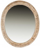 OVAL CARVED WOOD WALL MIRRORth